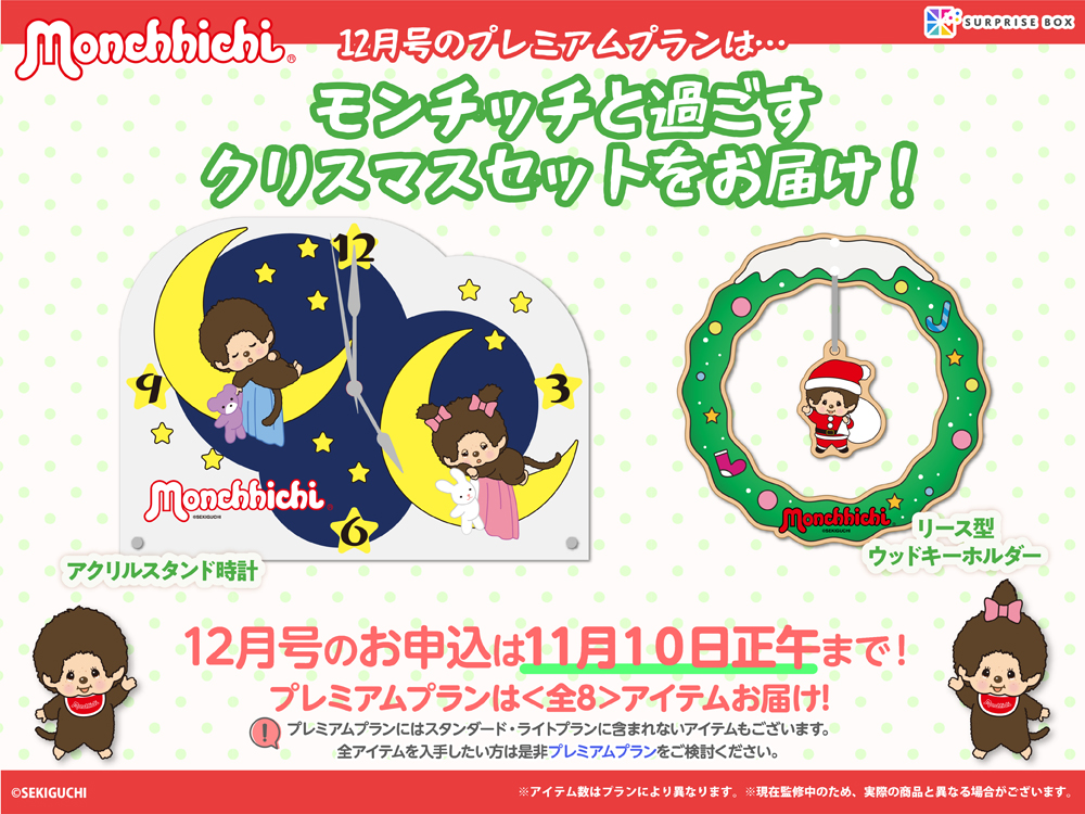 モンチッチ「サプライズボックス」12月号アイテムの一部を大公開